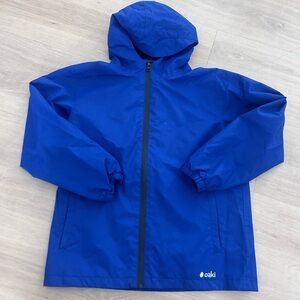 Boys Oaki zip up jacket blue waterproof durable size 8/9
